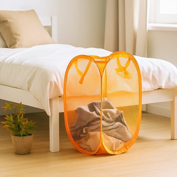 Foldable Pop-Up Mesh Laundry Basket Hamper (1 Pc)