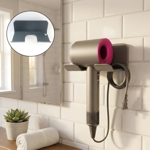 03_2d95173e-02fe-4dbd-8197-27c04212db0a.jpg Wall-Mounted Hair Dryer Holder (1 Pc)