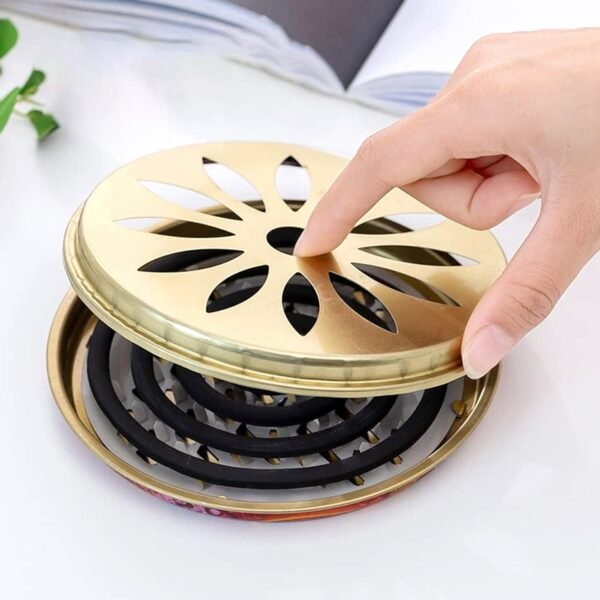 2 in 1 Metal Mosquito Coil Stand cum Incense Burner (15x15 Cm, 1 Pc)