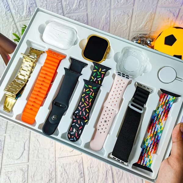 10 in 1 Set Ultra 2 Smart Bluetooth  Smart watch + Earphones with  Seven Straps