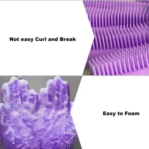 Dishwashing Gloves with Scrubber| Silicone Scrub Gloves (1 Pair , 196Gm)