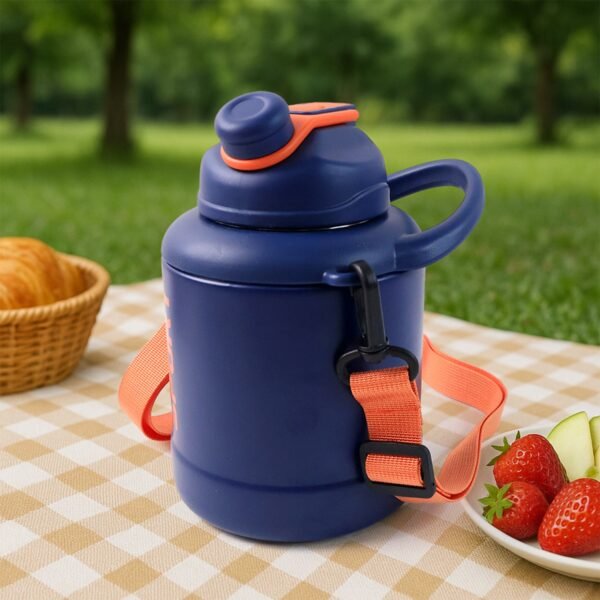 Sports Vacuum Bottle with Shoulder Strap 1 Pc Stylish Mix Design & Size