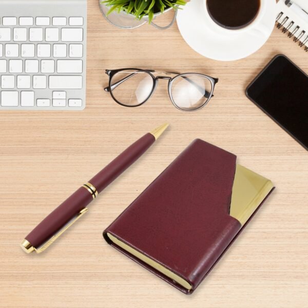 Leather Professional Business Visiting Card Case (2 Pc Set / With Gift Box)