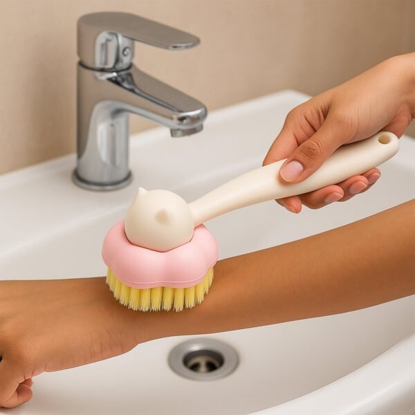 03_45288a3b-1274-4a21-95ea-7bf59dda3957.jpg Soft Bristle Bath Brush with Long Handle (1 Pc)
