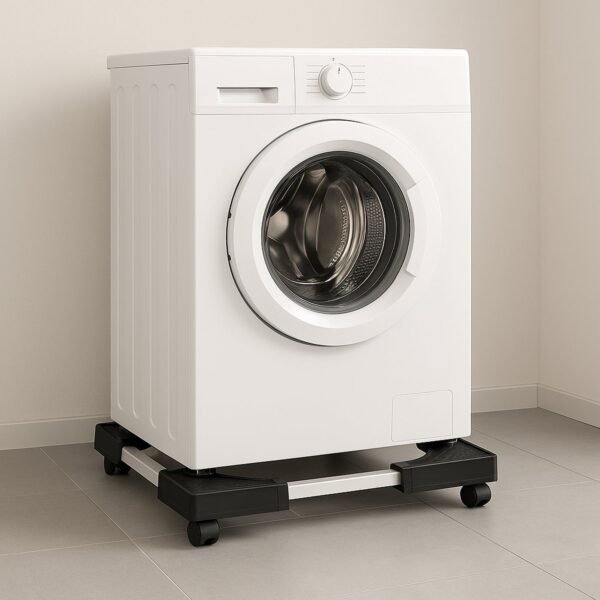 Adjustable Heavy-Duty Fridge and Washing Machine Stand Base Trolley 50x50 cm