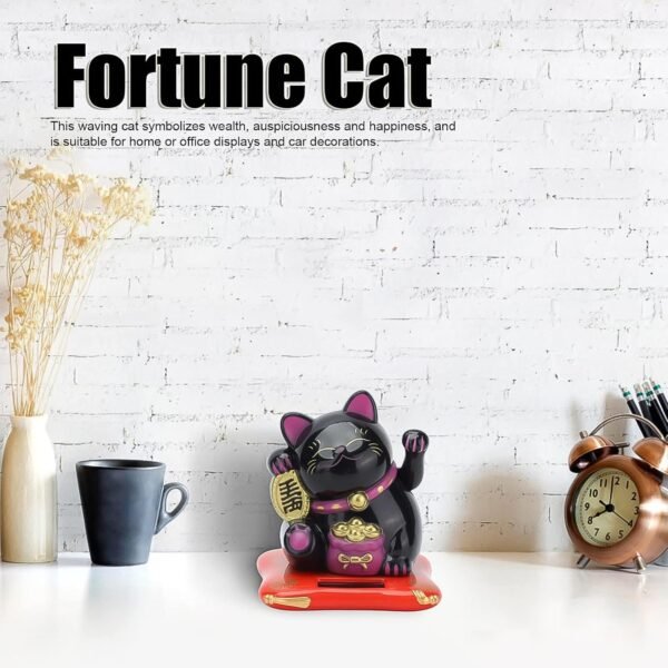 03_4f4982b9-c594-469e-9fcd-233cc215b0ae.jpg Solar Powered Happy Cat Beautiful with Arm Waves Wealth Cat (1 Pc / Mix Color)