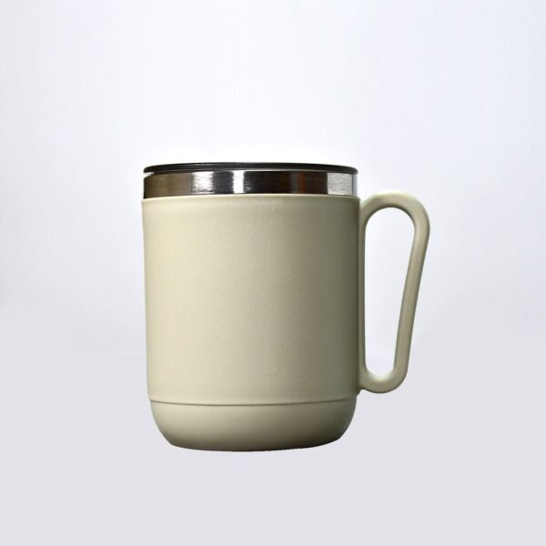 Ganesh Stainless Steel Coffee Mug with heat resistant mug lid. Approx 400Ml mug