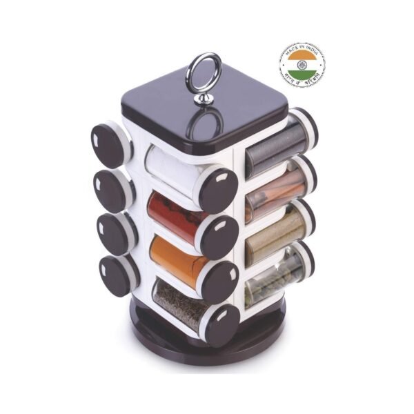 03_4fa98f00-692b-4ec0-81ff-dc5fcdac4564.jpg Ganesh Multipurpose Revolving Spice Rack With 16 Pcs Dispenser each 100 ml Plastic