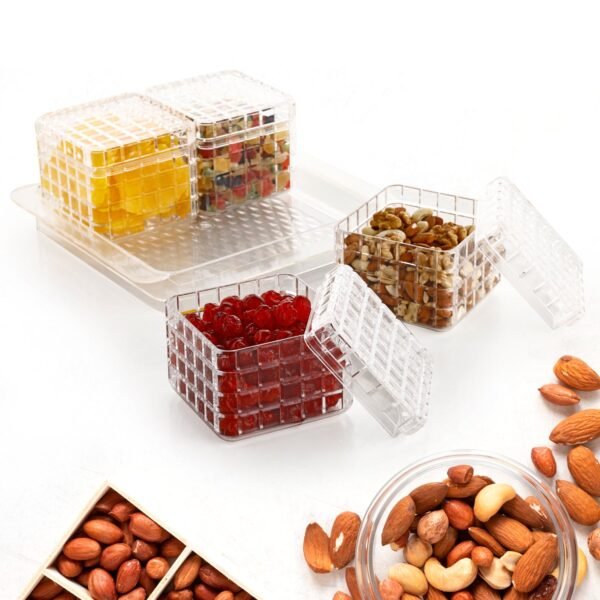 Ganesh Multipurpose Gift Set, Dry fruit (4 Pcs Set / With Tray)