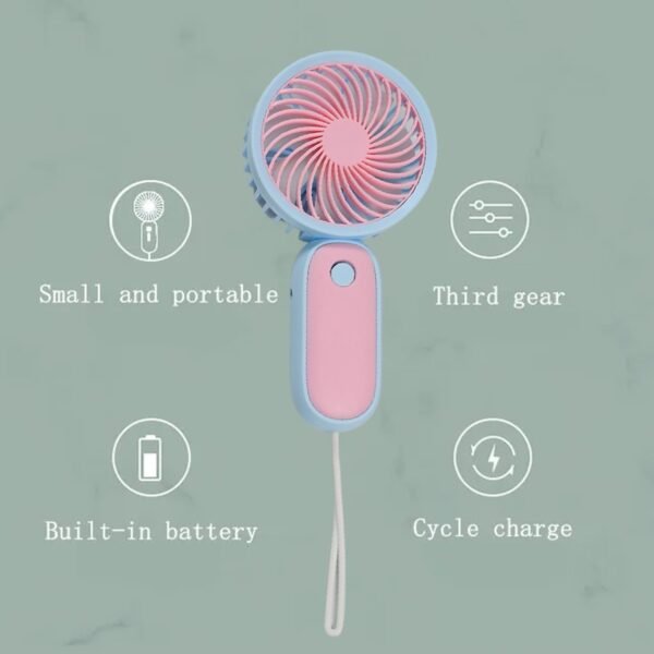 Mini Handheld Portable Rechargeable Fan Easy to Carry for Home Office Travel