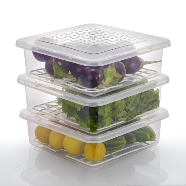 03_57c8f4a4-2793-4a77-88b5-04dc1ff412a8.jpg Plastic Food Storage Containers with Removable Drain Tray and Lid (3 Pcs Set)