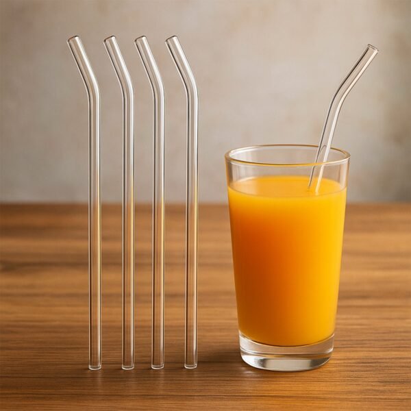 Reusable Glass Straws Clear Glass Drinking Straw 5Pc