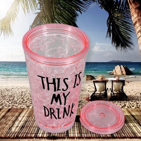 Plastic Creative Cold Drink Cup,  Double Wall Plastic Drinking Sport Bottle