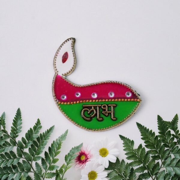 Shubh Labh Diya Shaped Wall Hangings (2 Pc)