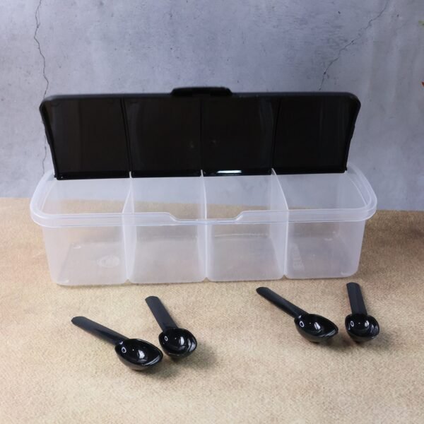 03_65298743-7331-481f-9451-4e38b742b894.jpg Kitchen Multipurpose Air-tight 4 Sections Storage Containers / Masala Box (1 Set)