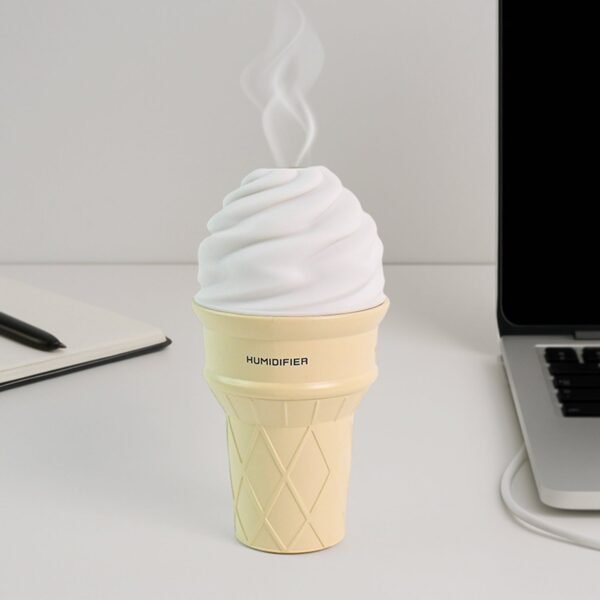Ice Cream Cone Shape Air Freshener Humidifier (1Pc / Cream Color)