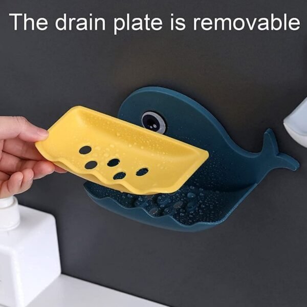 Fish Shape Wall-Mounted Double Layer Soap Holder for Bathroom & Kitchen