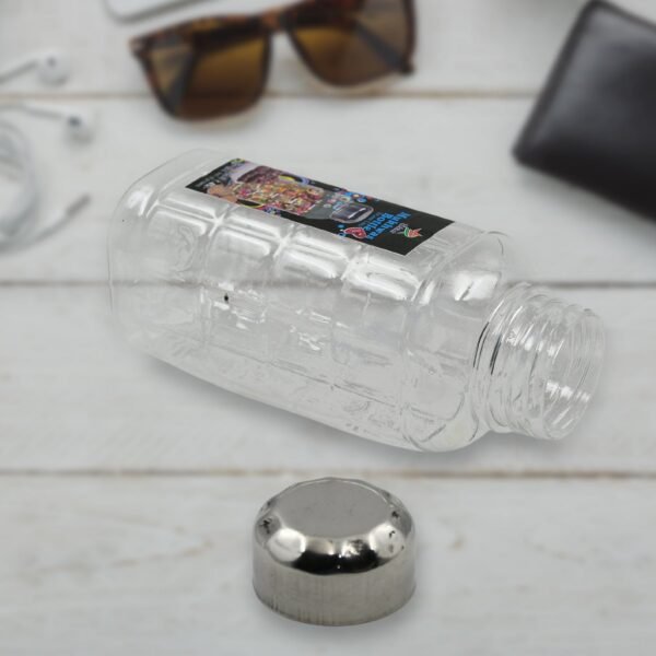 Plastic Transparent Mukhwas Bottle With Steel Cap Kitchen Storage Bottle (1 Pc)