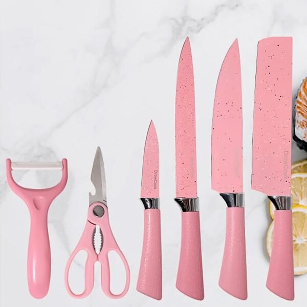 Stainless Steel Non Stick Ceramic Coating 6 Pcs Chef Kitchen Knife Set
