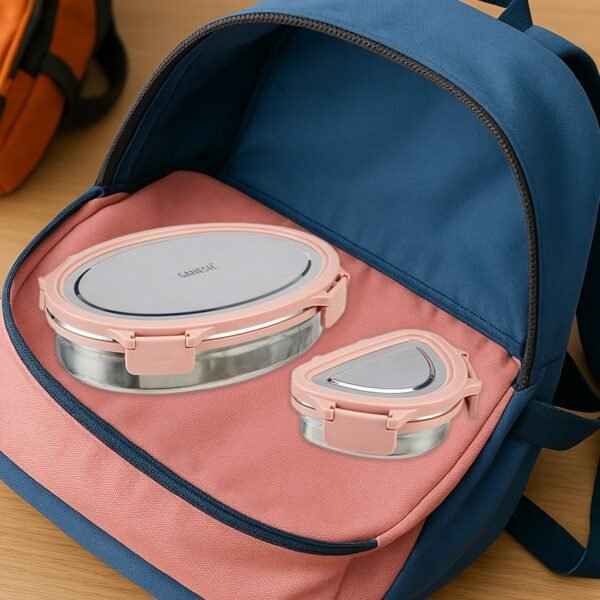 Ganesh Classy 2-Piece Stainless Steel Lunch Box Set