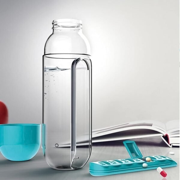 03_725830aa-e1b4-4748-8942-76347f566c66.jpg Multi-Use Pill & Water Bottle for Travel (600 Ml, Mix Color)