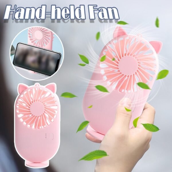 Handheld Mini USB Fan with Bracket (Battery-Free)