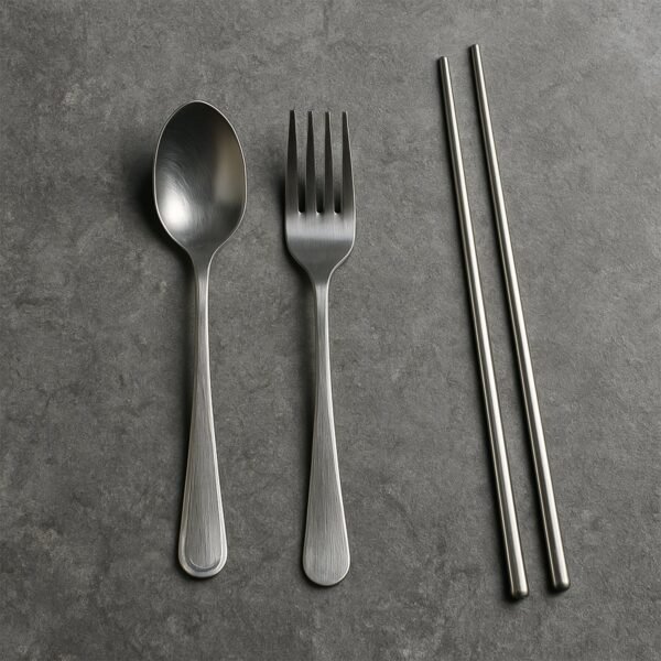 Stainless Steel Cutlery Spoon, Fork & Pair of Chopstick Set