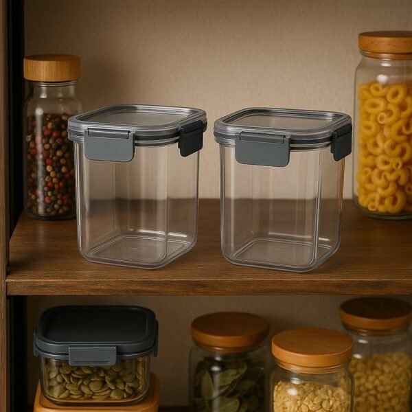 Apex Press N’ Lock Airtight Food Storage Container Set (2Pc/900ml) Approx