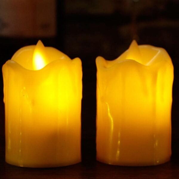 Set of 24 Multicolor Flameless Melted Design Candles for Decoration, Diwali