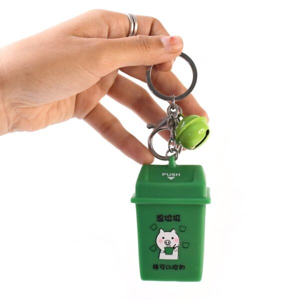 Trash Can Keychain Recycle Can Keyring Novelty Keychain