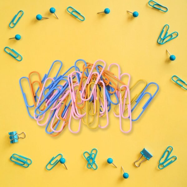 Binder Clips Paper Clips, Push Pins for Office and School Supplies (68 Pcs Set)