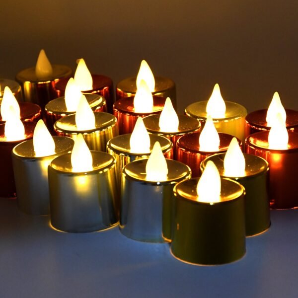 LED Tea Light Electrical Candles / Diya – Plastic Candle Lights (24 Pc Set)