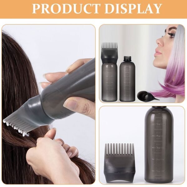 03_819739ee-d1a5-42d6-a48d-c7e28c489d16.jpg Comb Applicator Bottle, Hair Oil Applicator Bottle for Hair Dye Bottle Applicator Brush with Graduated Scale, Professional Brush Applicator Comb Hairdressing Coloring Styling Tool (1 Pc), Hair accessories