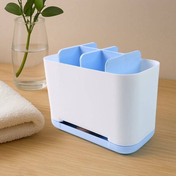 03_81dcfbb2-299c-4e35-bff4-51f65469530d.jpg 6 Compartment Multi Purpose Organizer Toothbrush Holder Stand Plastic Caddy (1 Pc)