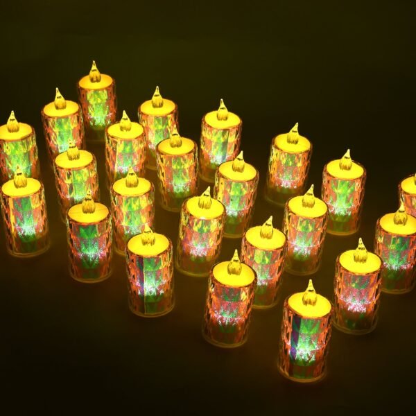 03_840cb30b-edcd-40ce-a0b9-8be026a2a03f.jpg 24 Pc Flameless and Smokeless Decorative Melting Candles LED Tea Light, Diwali