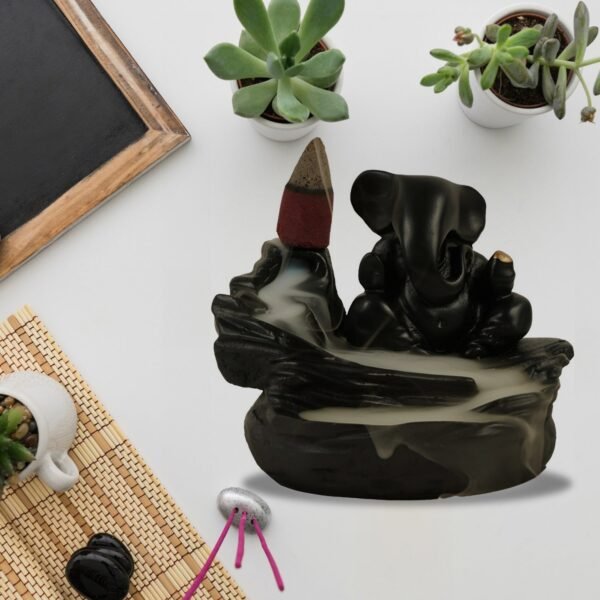 Smoke Fountain Ganesha Idol Decoration Items 8 Pc Backflow Incense Cones (1 pc)
