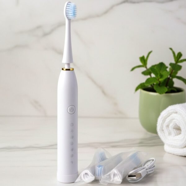 03_8a3d38d2-cc1b-4b38-a062-3fc5a99bb85f.jpg Rechargeable Electric Toothbrush White Color With 3 Extra head (1 Pc )