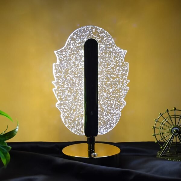 Elegant Feather Shape Crystal Table Lamp (1 Pc)