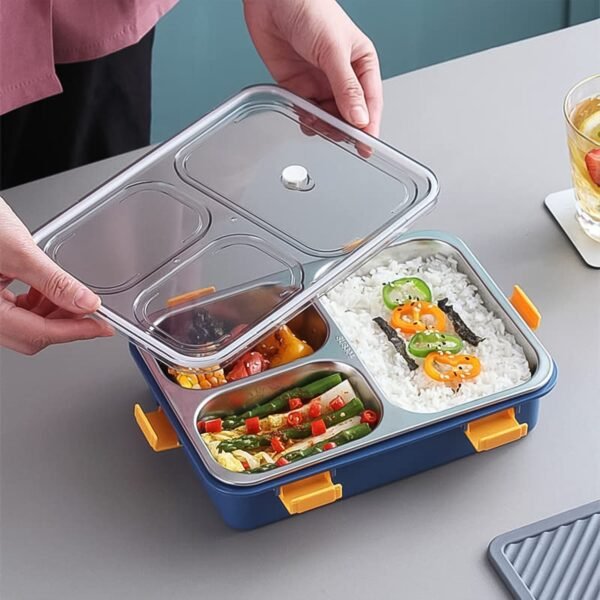 03_8e977d6b-959c-4c14-98ea-7a89266923d6.jpg 3 Compartment Transparent Stainless Steel Lunch Box with Spoon & Chopsticks (1 Set)