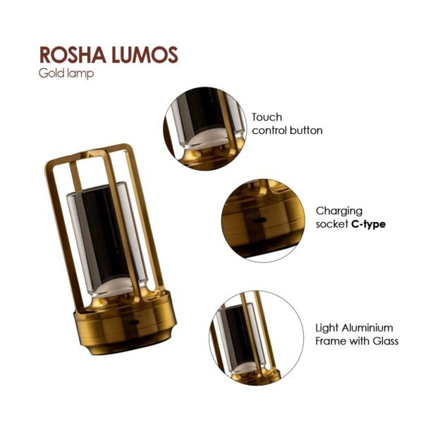 Crystal Lantern Table Lamp Rechargeable Cordless LED Light with 3 Colors 1 Pc