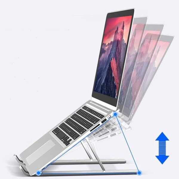 03_91c31f35-e210-4a01-ab66-f33657f2b2bd.jpg Metal Portable Laptop Stand, with 7 Adjustable Angles (1 Pc)