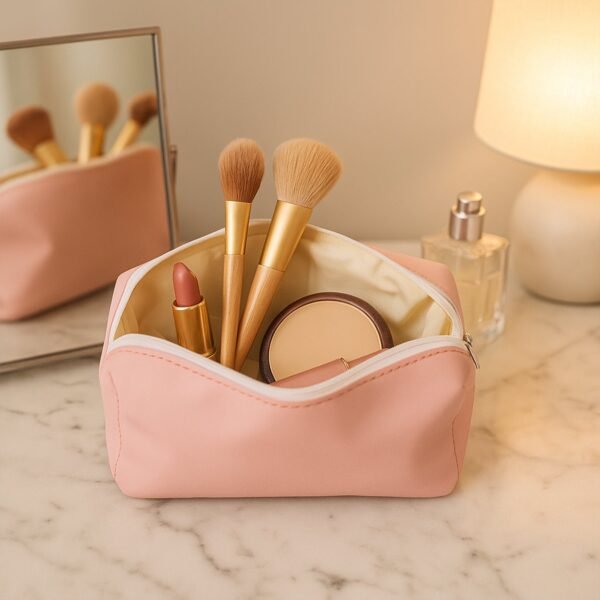 PU Leather Cosmetic & Pencil Pouch - (1 Pc)
