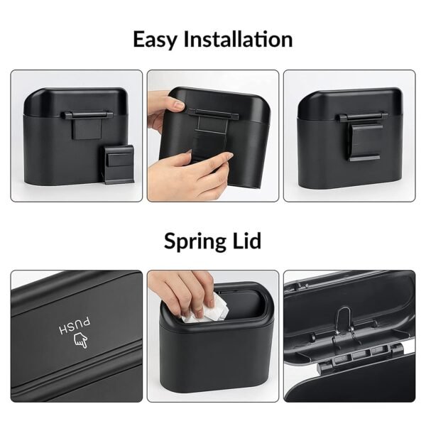 03_96929c70-edd2-43af-bcb5-226b72b30cb0.jpg Plastic Mini Car Trash Can / Bin with Lid (1 Pc / With Brown Box)