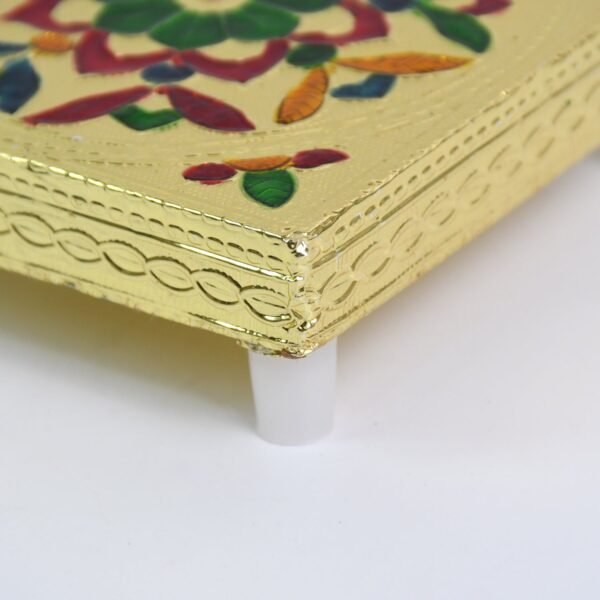 03_99cacbf4-ea85-45b1-b5ee-7cb1de3eb7eb.jpg Handicraft Wood Chowki for Pooja , Wooden Bajot (1 Pc / Mix Descign & Color)