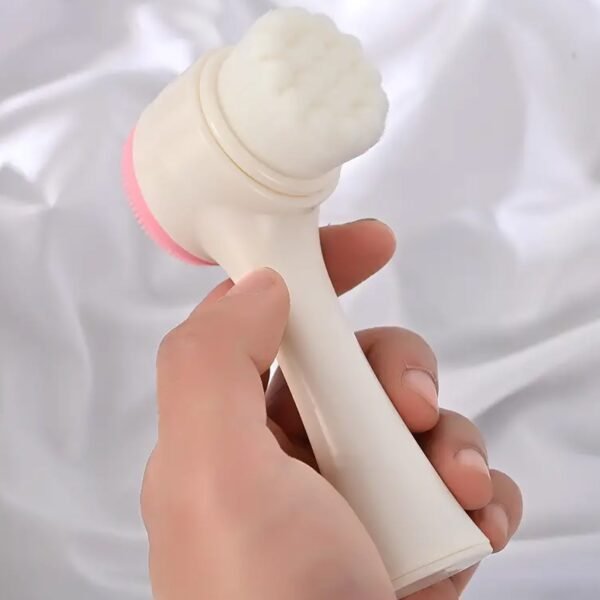 2 in 1 Facial Brush Cleansing Face Scrubber for Sensitive, Delicate, Dry Skin (1 Pc)