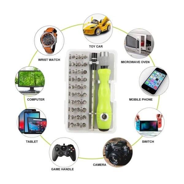 32 in 1 Mini Screwdriver Bits Set with Magnetic Flexible Extension Rod