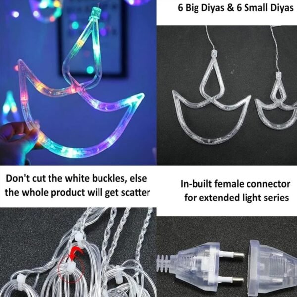 03_a2853ee9-836a-4341-b2e5-69f9fdf05e86.jpg Multicolor 12 Diya Curtain String Lights (Multi Color)