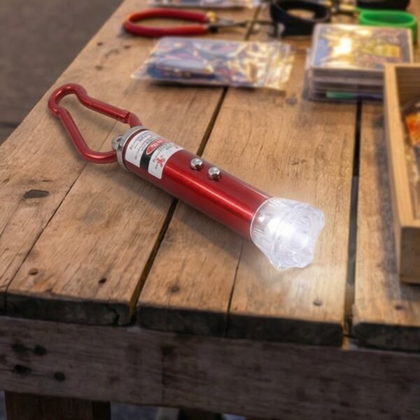4 in1 Laser Light, LED Flashlight + Torch Keychain + Laser Pointer