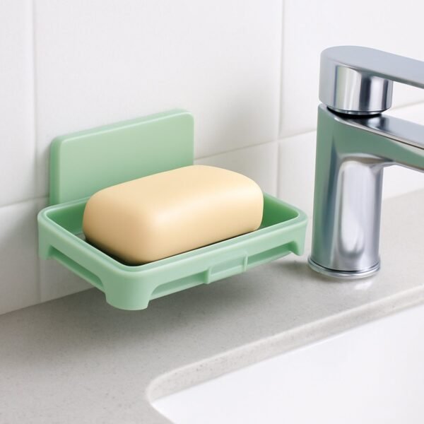 Multipurpose Wall-Mount Soap Dish with Self-Draining Slotted Base (1 Pc)