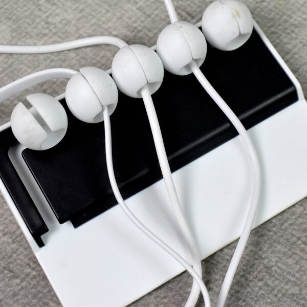5 Slots Adhesive Desk Cable Cord Holder for Charging Cable (1 Pc / Mix Color)